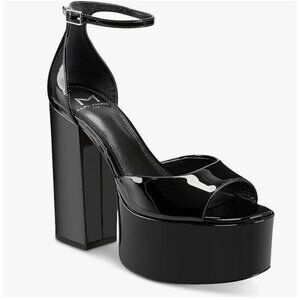 Marc Fisher Black Patent Leather Platform Heels Size 9.5M NEW